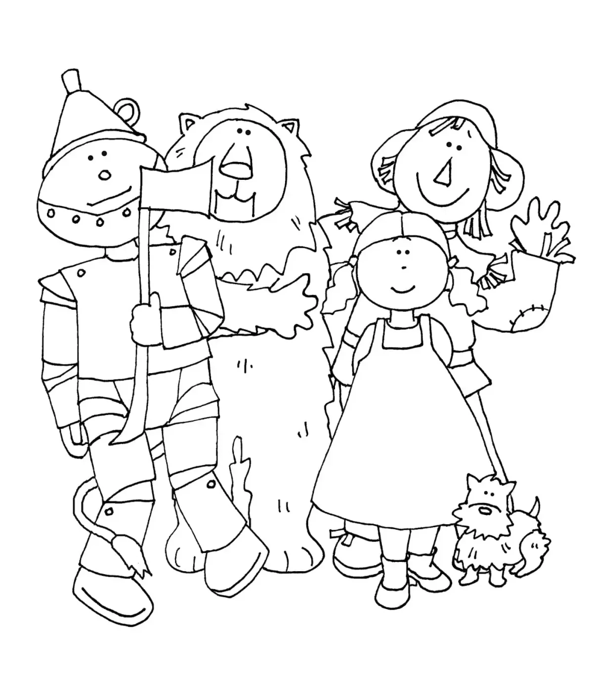 Раскраска Железный дровосек из сказки волшебник изумрудного города