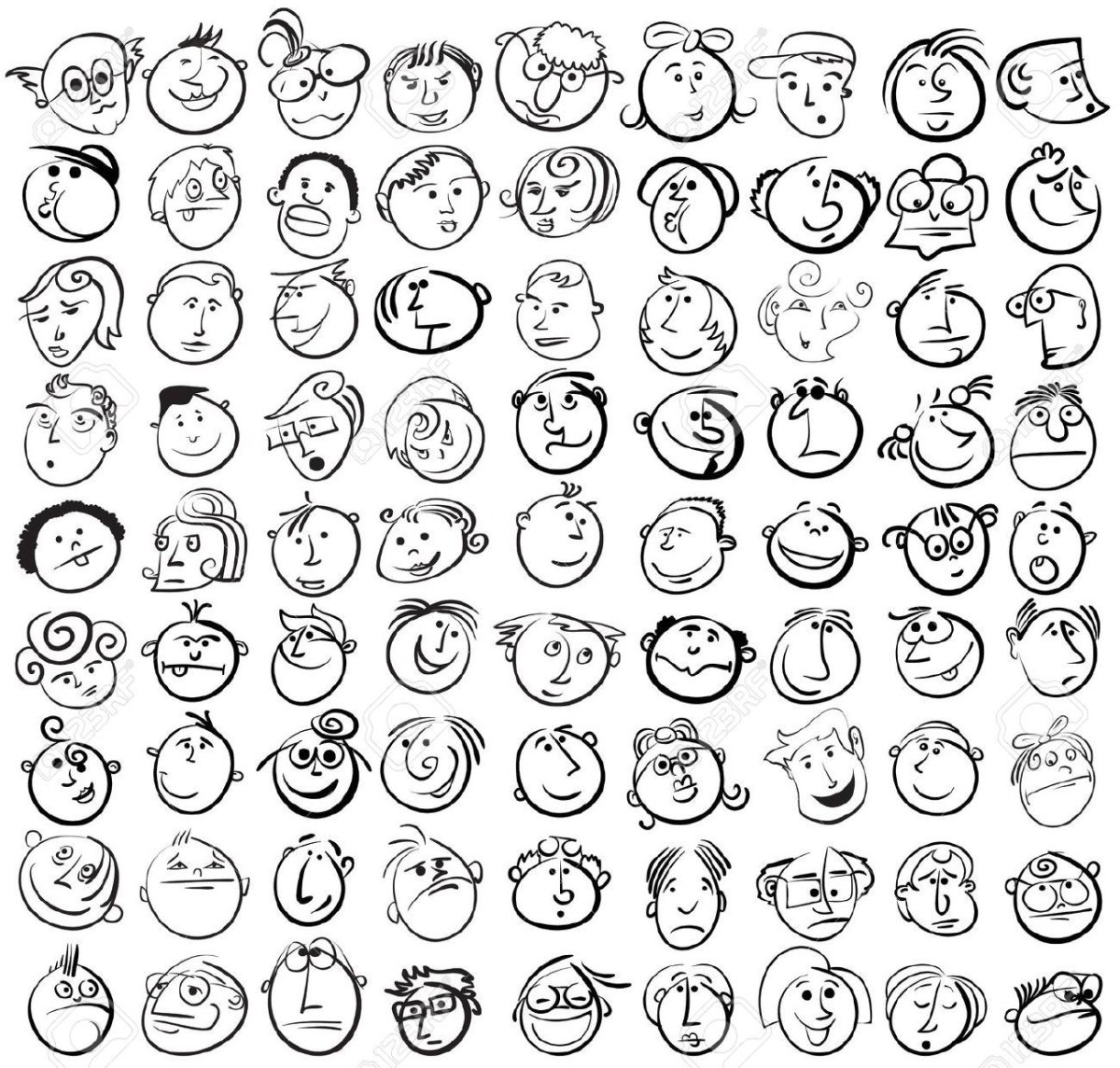 Раскраски для наклеек смайлики