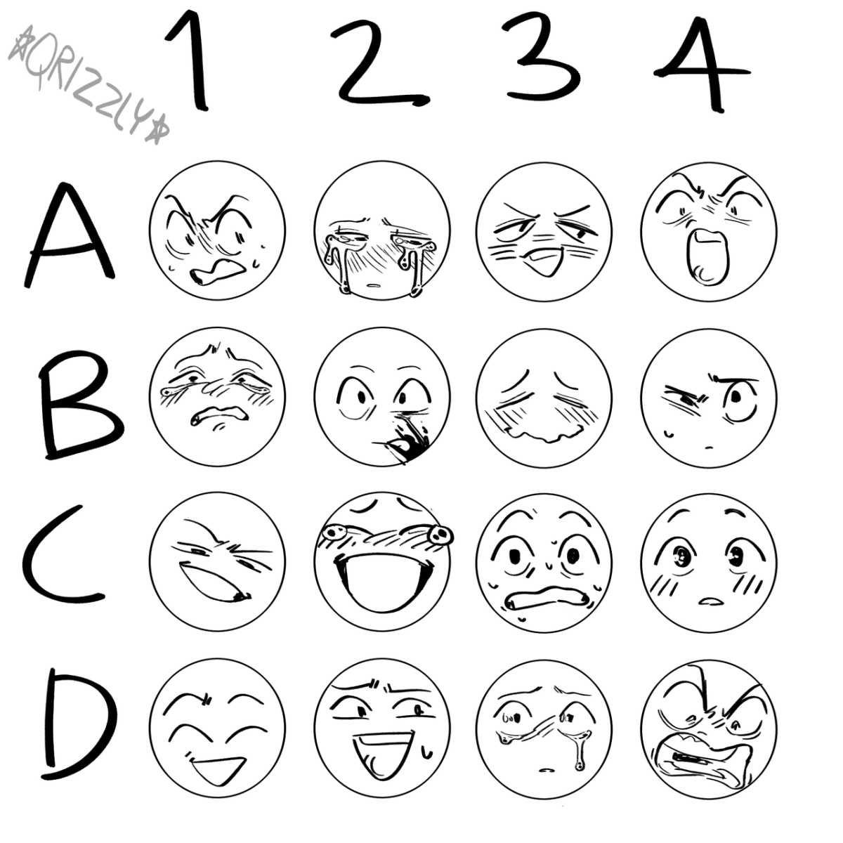 Лист с эмоциями для рисования