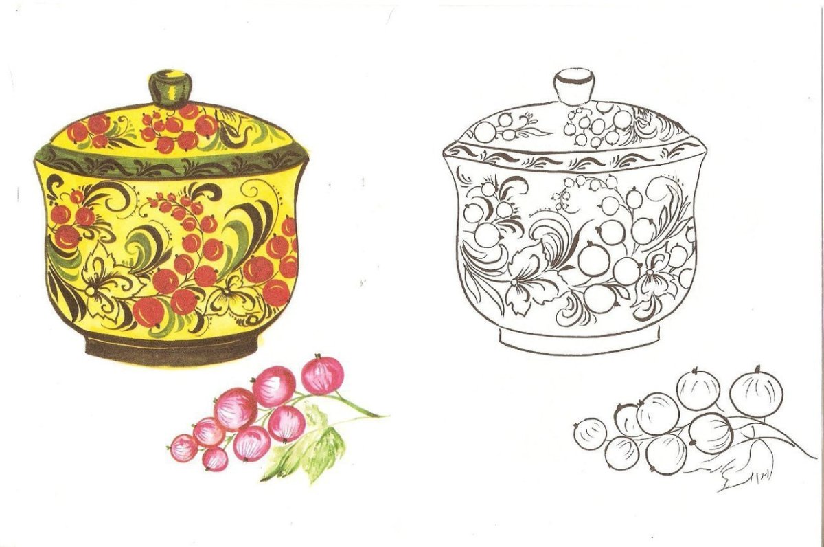 Хохлома раскраска