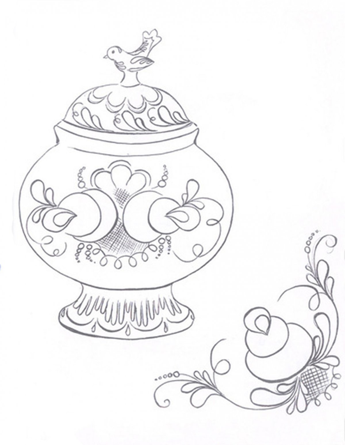 Раскраска Гжель старшая группа