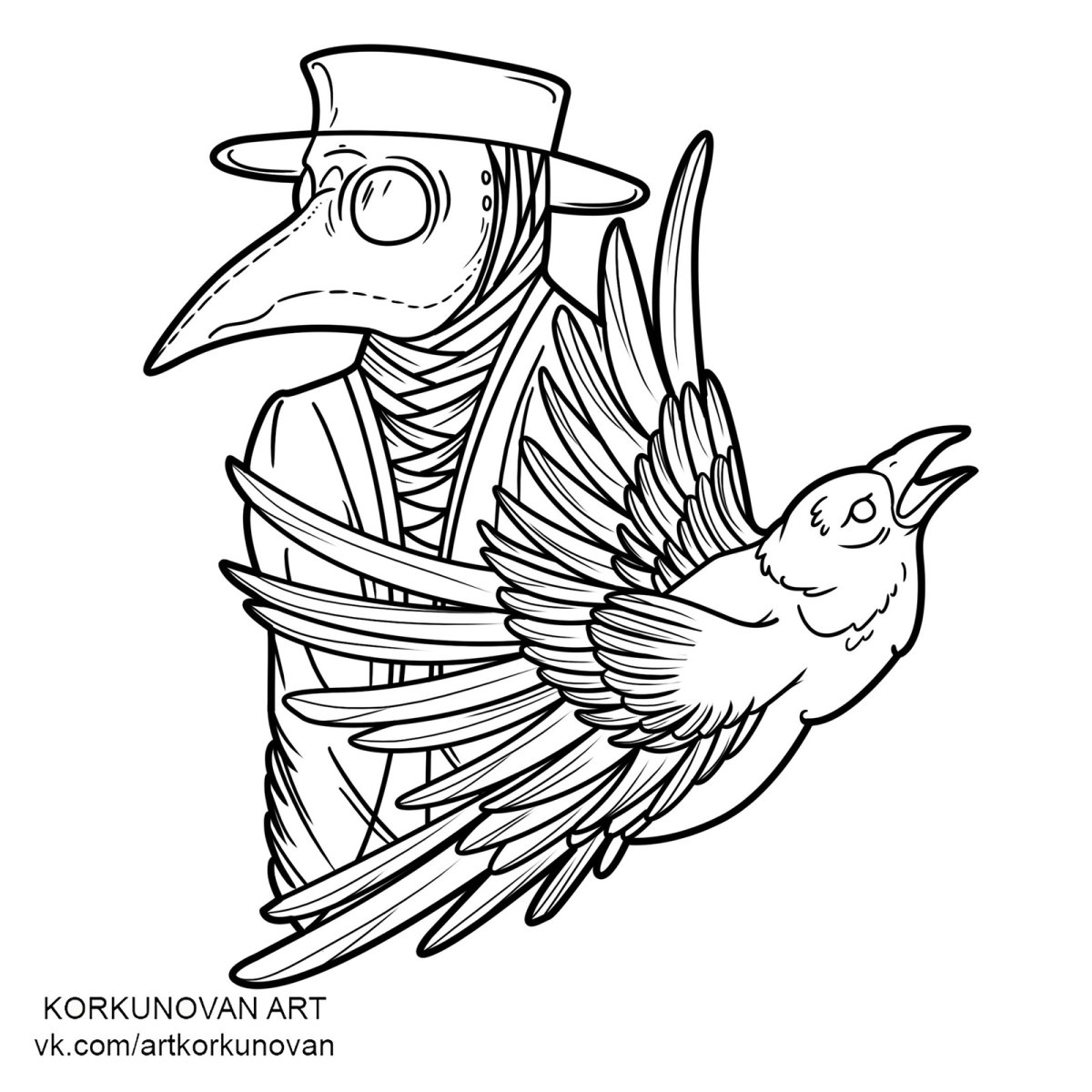 Ворон набросок