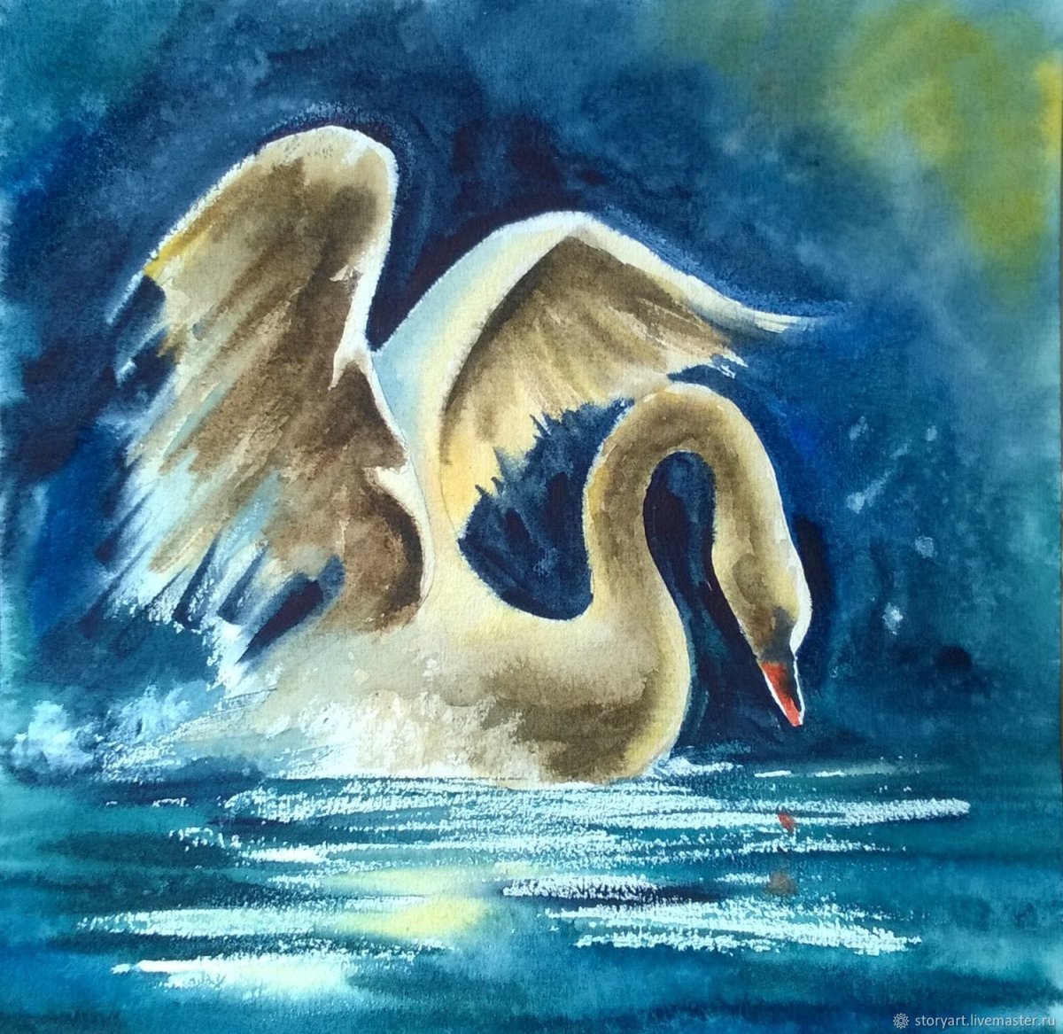 Правополушарное рисование лебеди