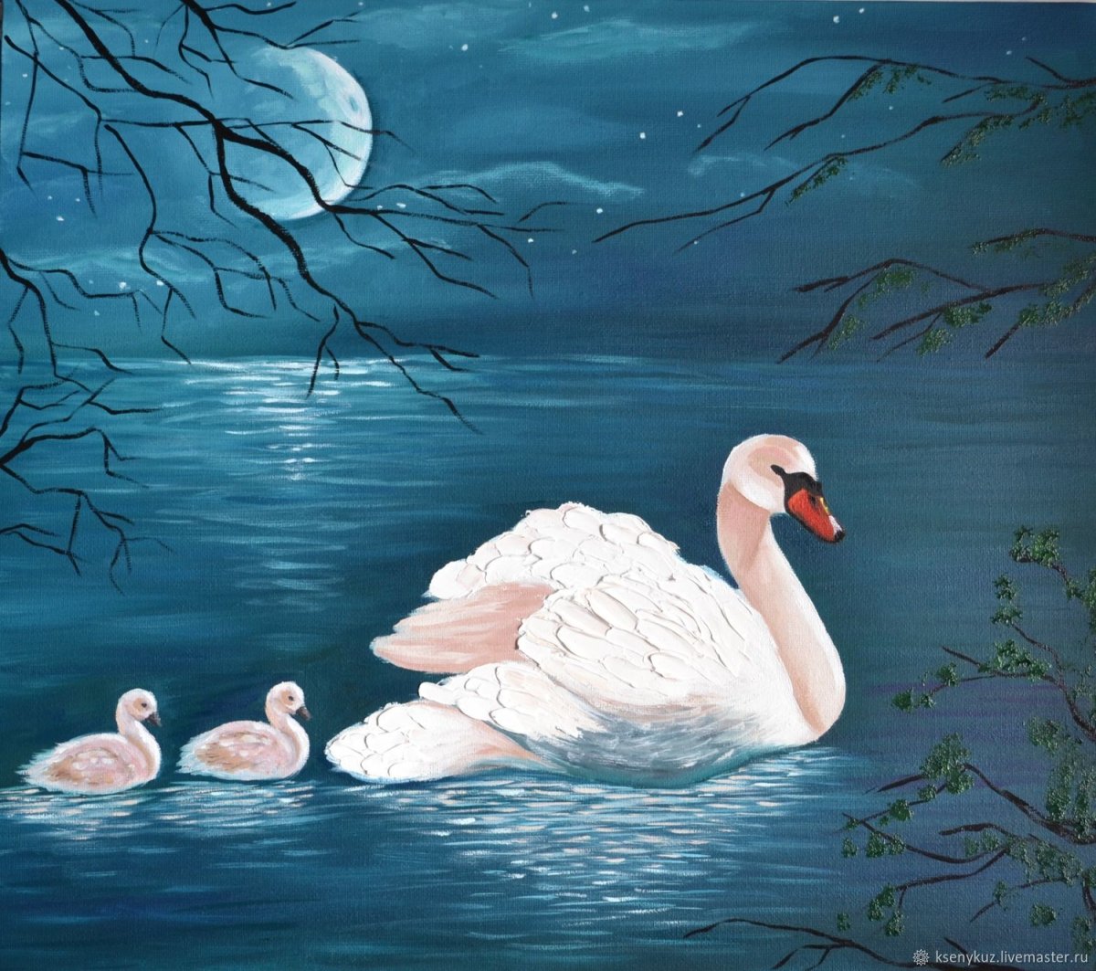 Обои на телефон лебеди на воде и Чайки