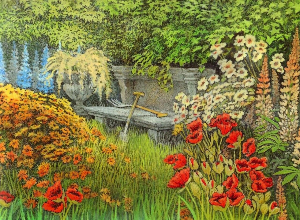 Рисование куст сирени