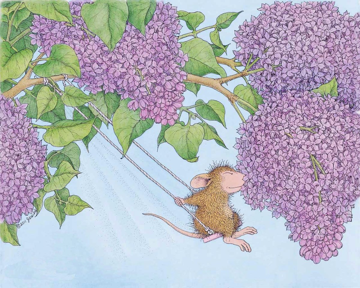 Сирень акрилом мастихином