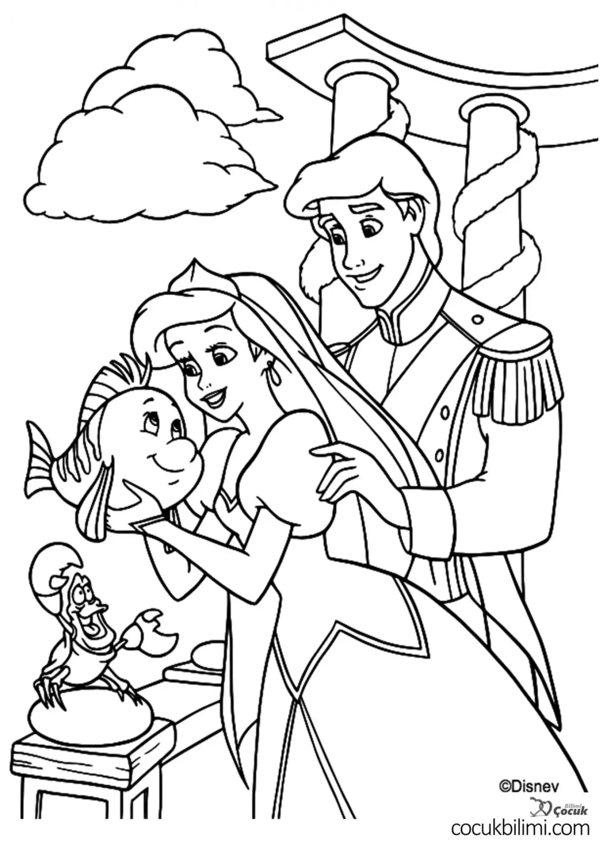 Золушка и принц раскраска