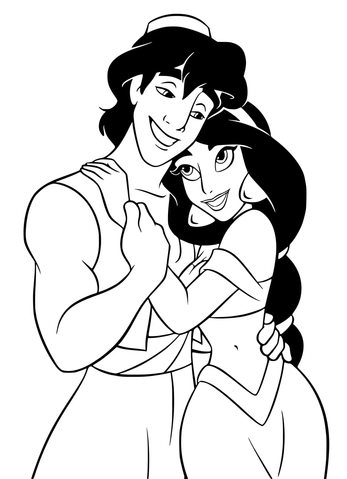 Раскраска Рапунцель и Юджин