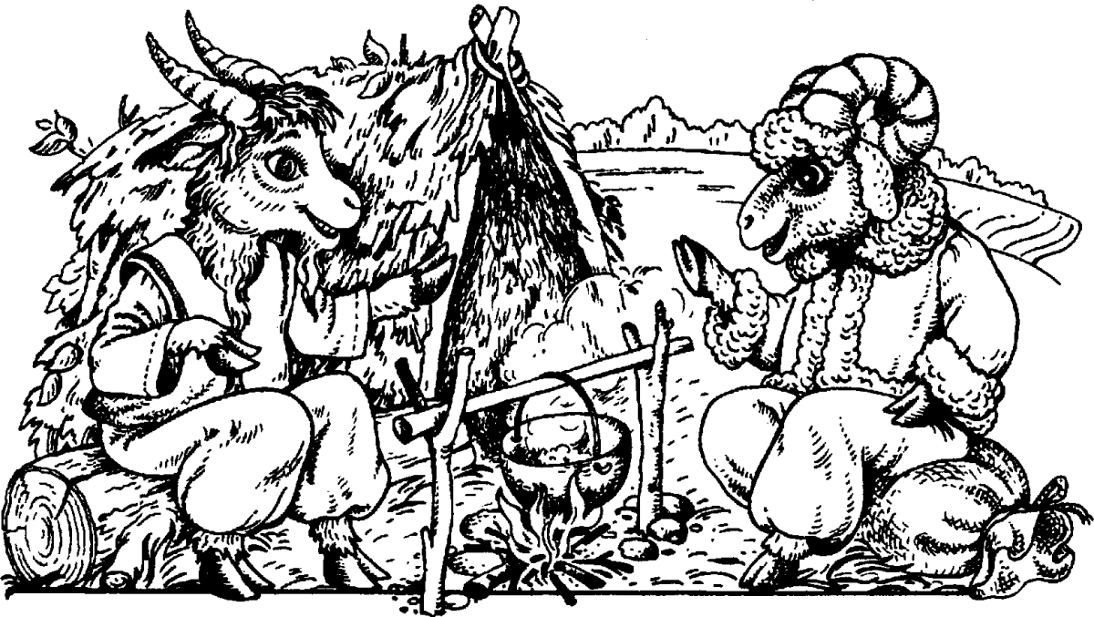 Раскраска коза для детей 3-4 лет