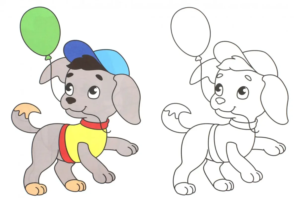 Раскраска малышам «собачка»