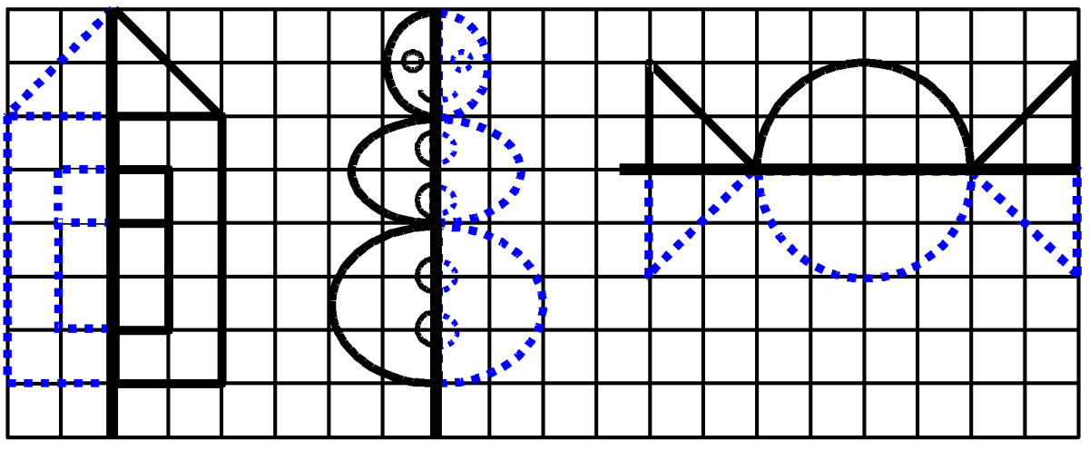 Фигуры в клеточках для дошкольников