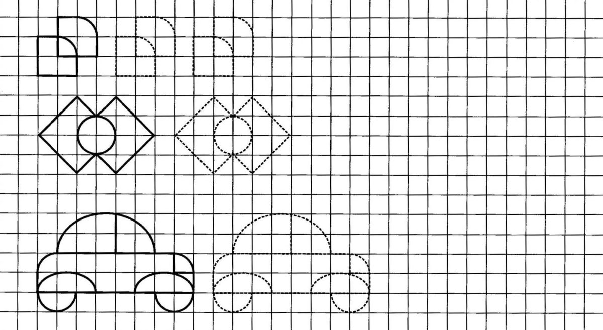 Зеркальное рисование по клеткам