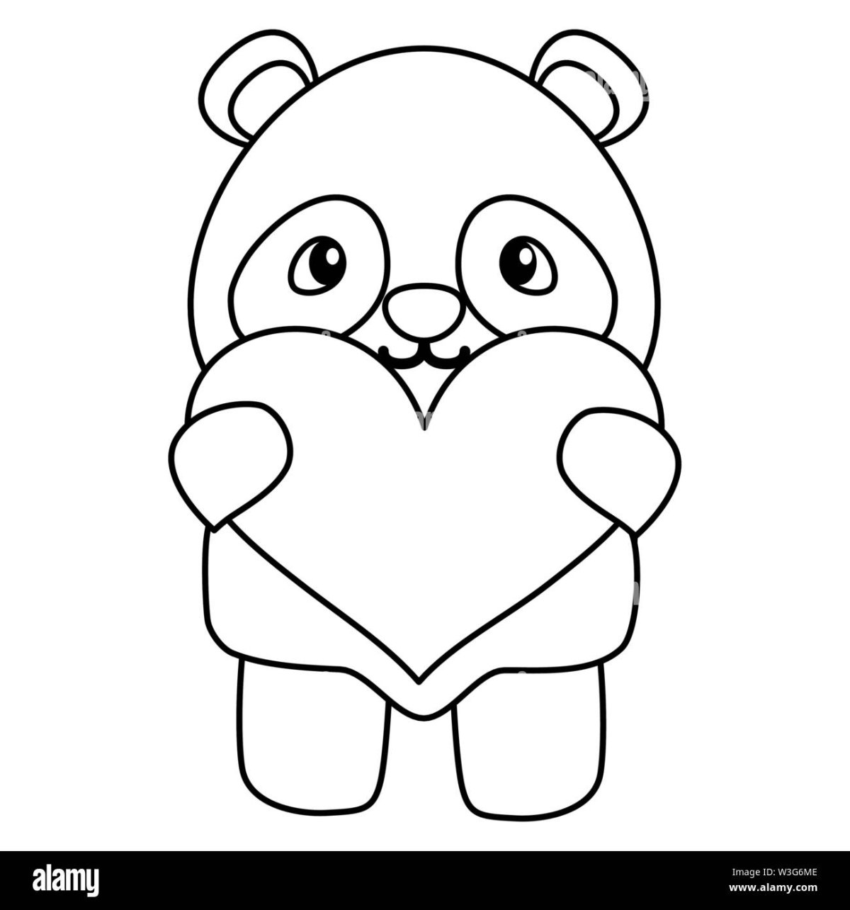 Раскраска Медвежонок с сердечком