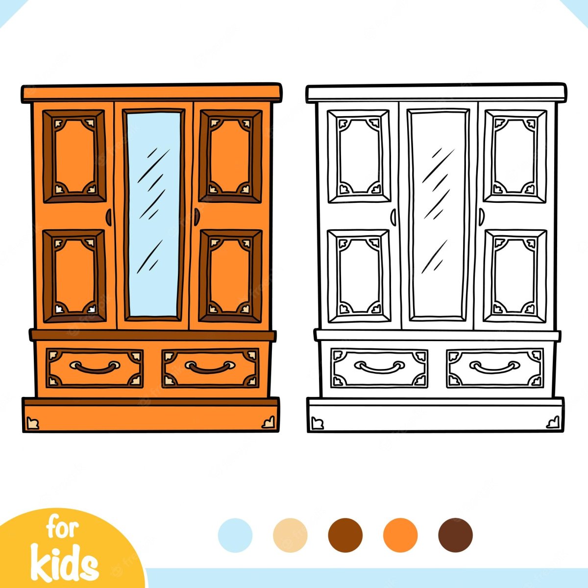 Тумбочки раскраска для детей 3-4