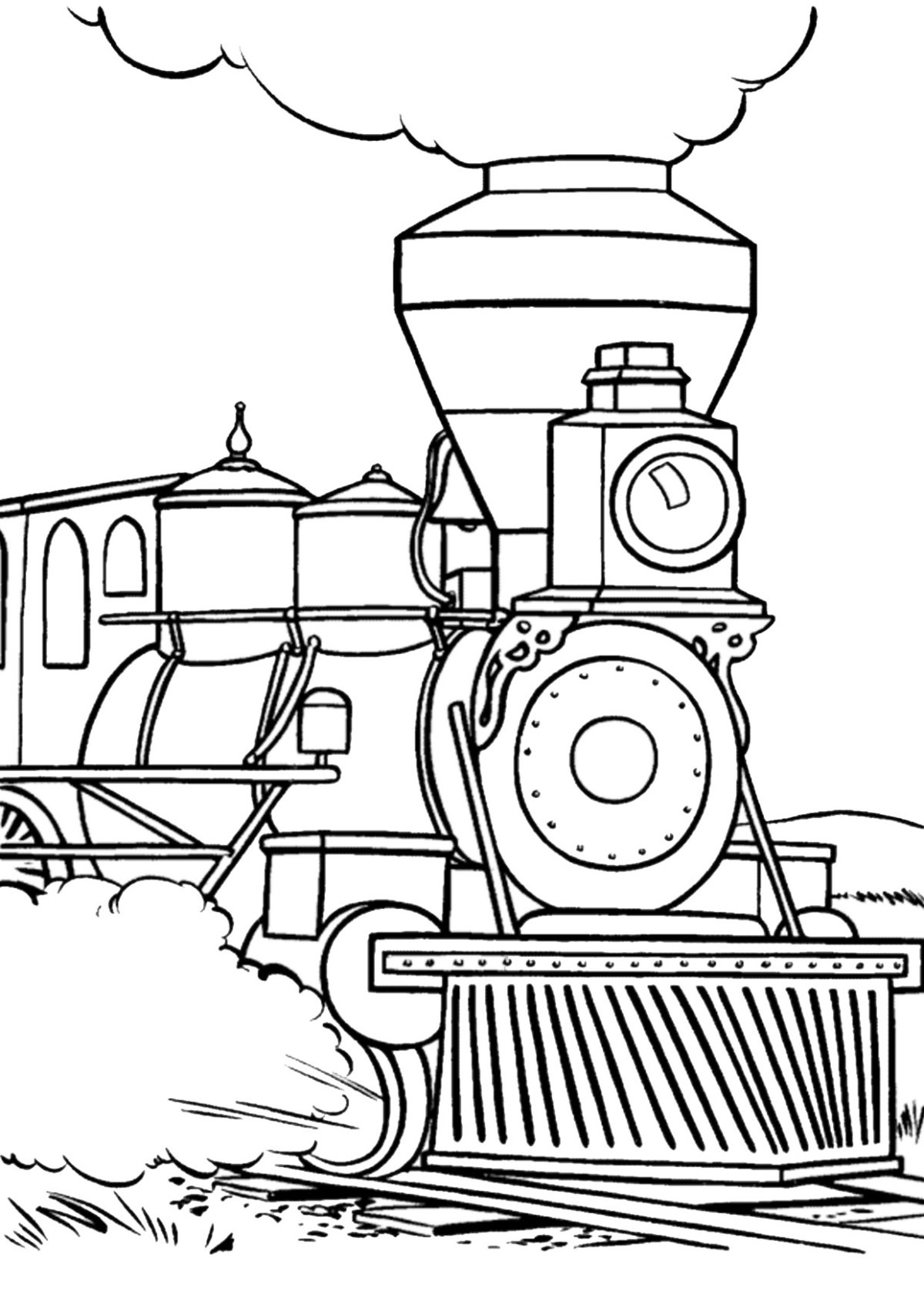 Раскраски. Паровоз