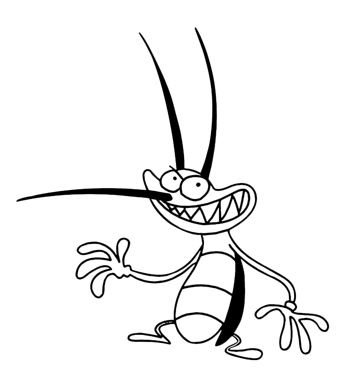 Раскраска Огги и кукарачи