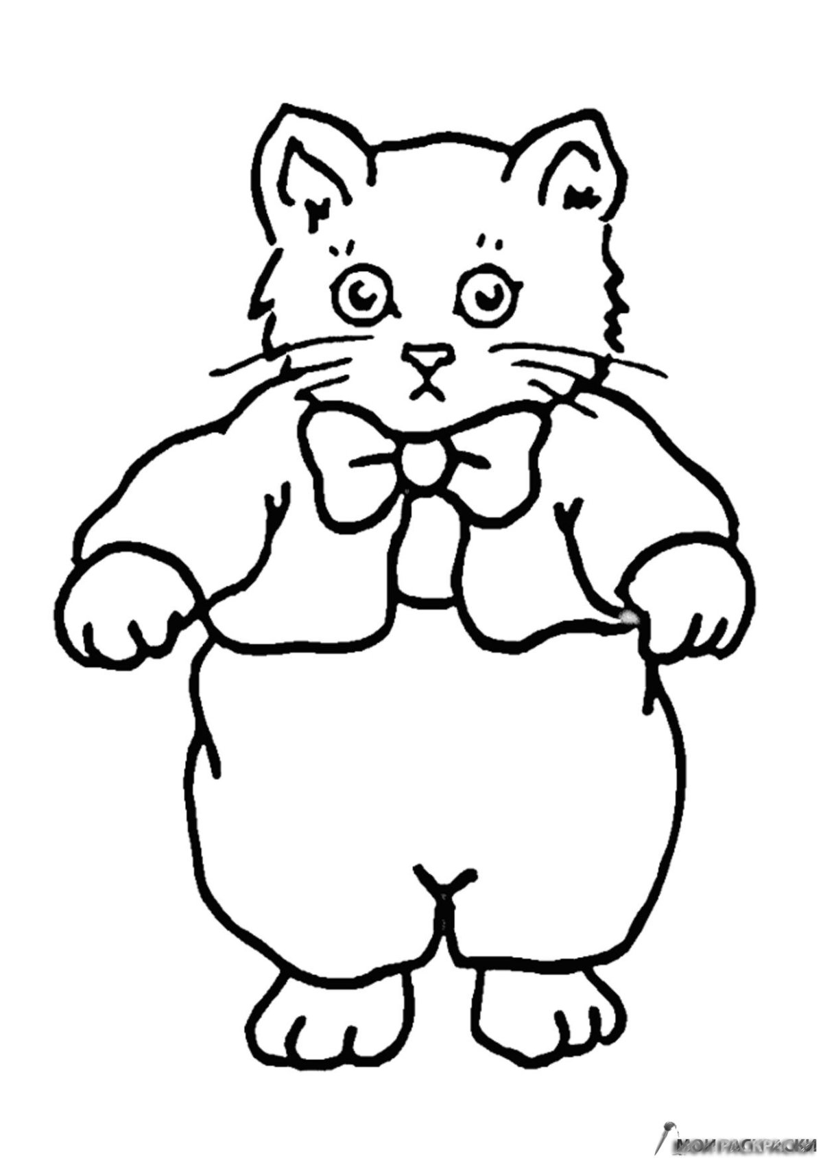 Раскраска кошечки с украшениями