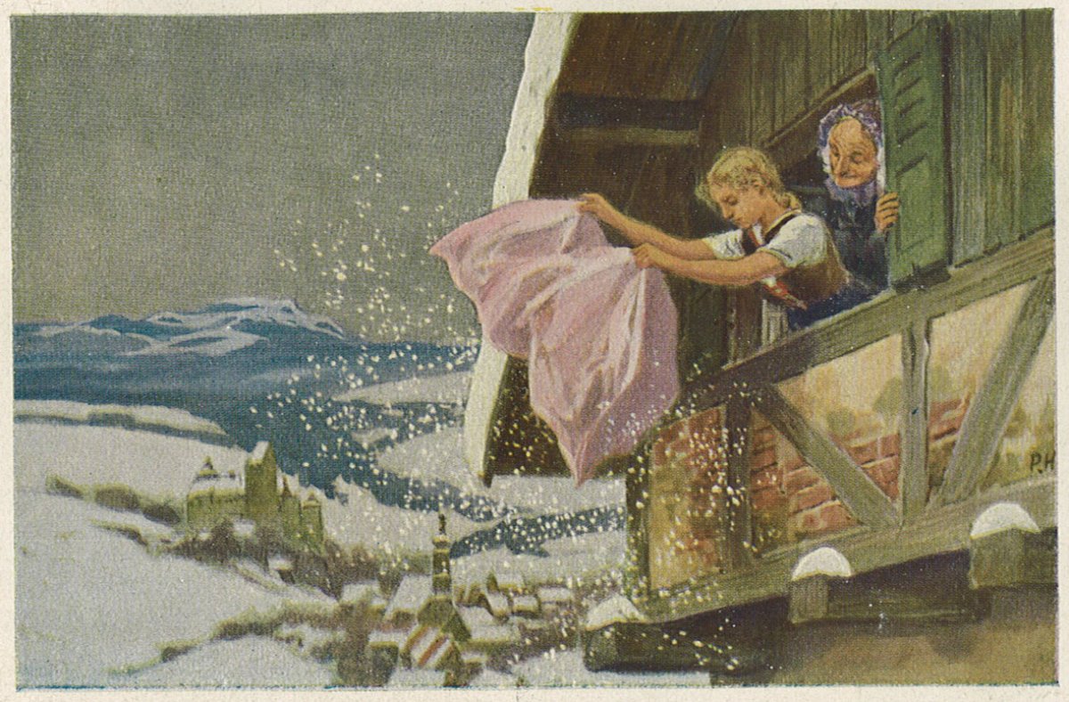 Гримм госпожа Метелица иллюстрации