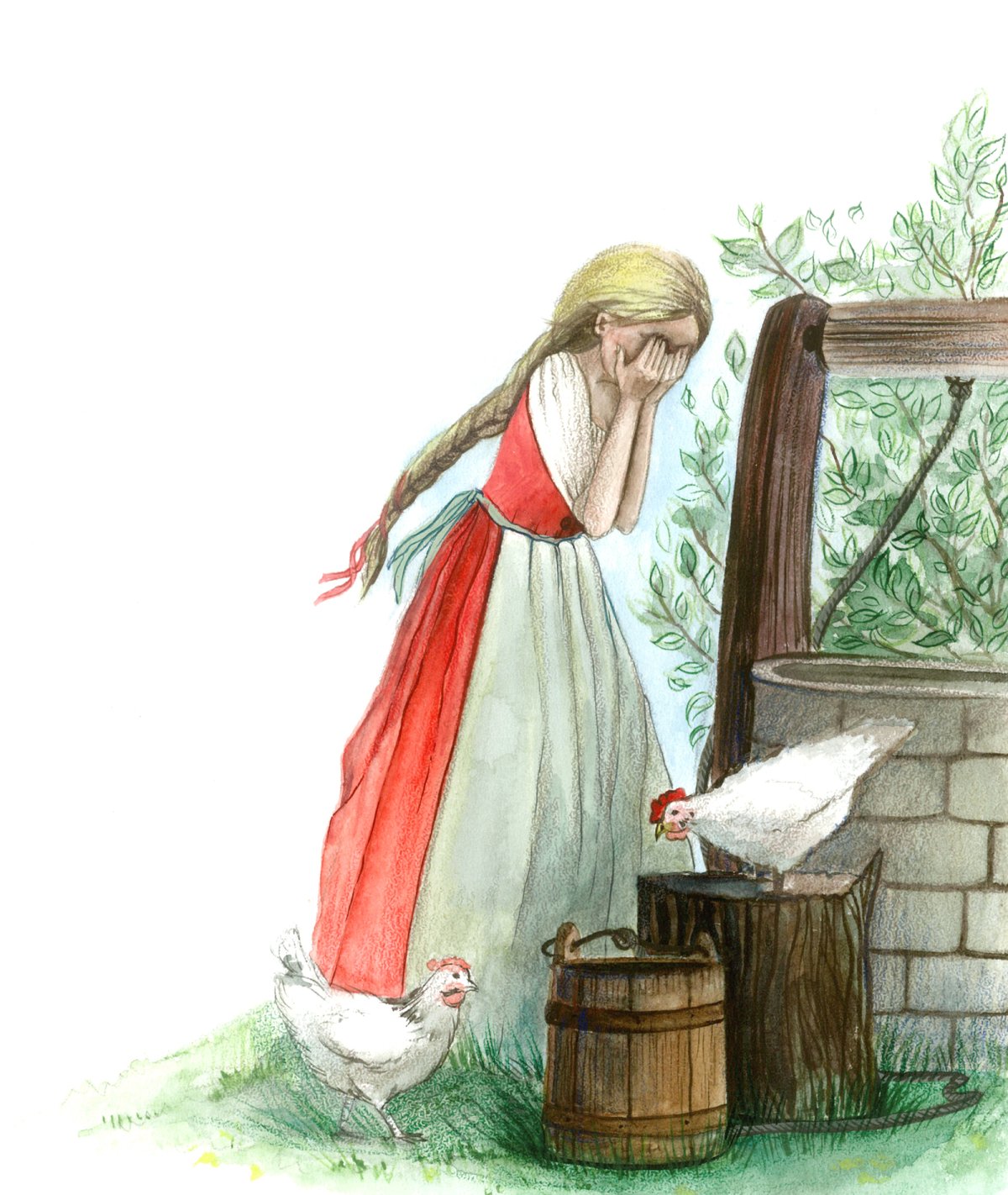 Иллюстрации к сказке госпожа Метелица братьев Гримм