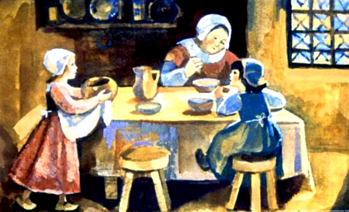 Бабушка Метелица братья Гримм