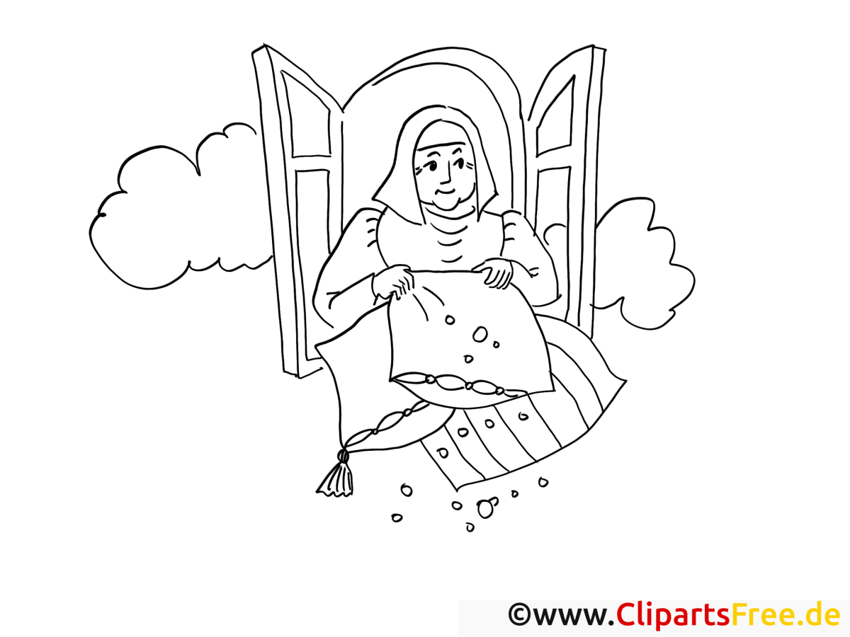 Гримм госпожа Метелица иллюстрации