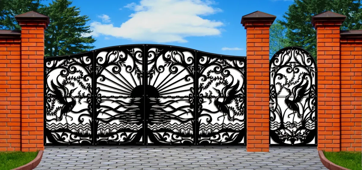 Резные металлические ворота
