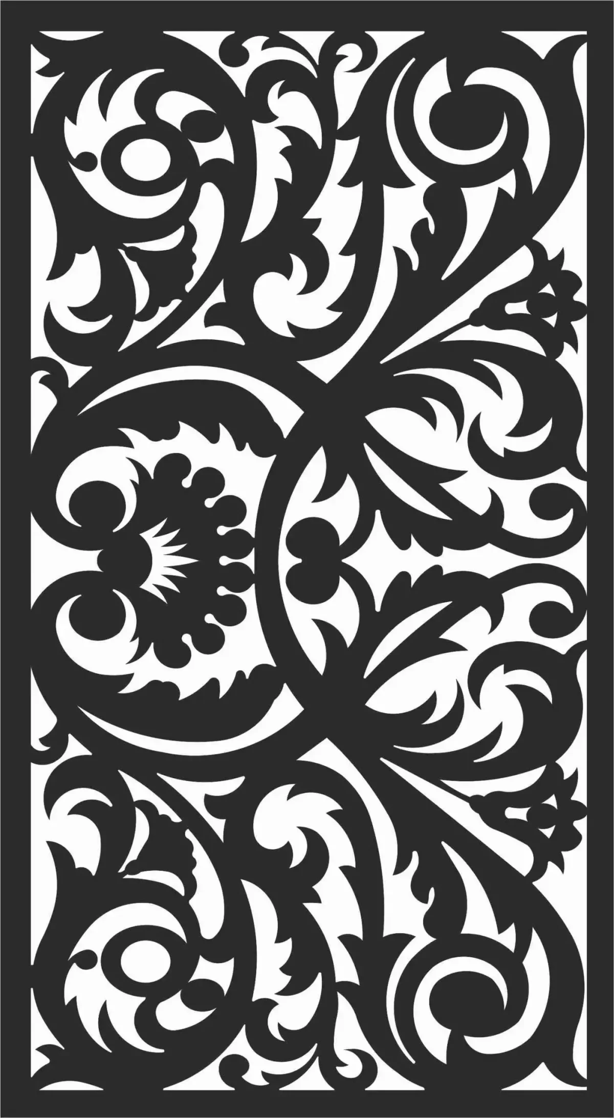 Растительный орнамент трафарет