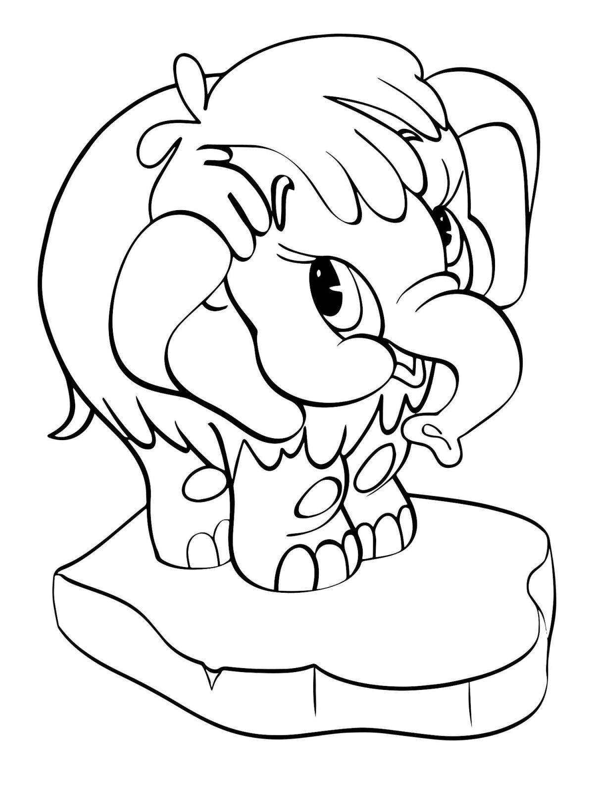 Мама для мамонтенка раскраска для детей