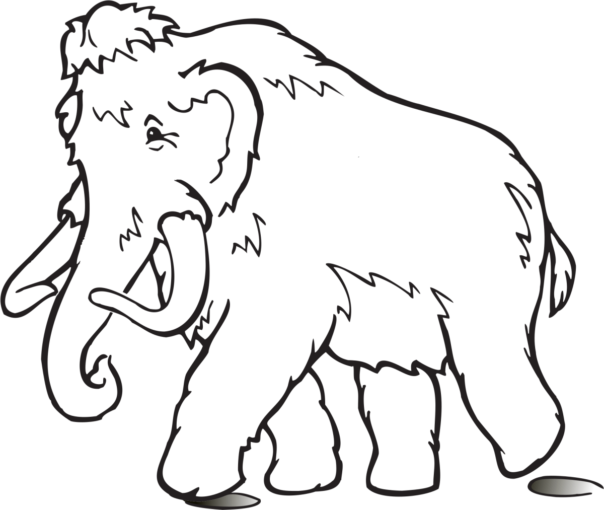 Мамонтенок на белом фоне