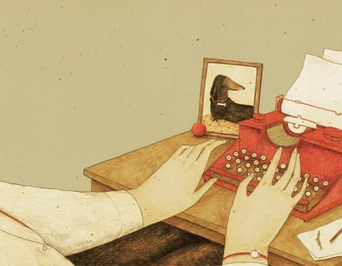 Писатель за работой иллюстрация