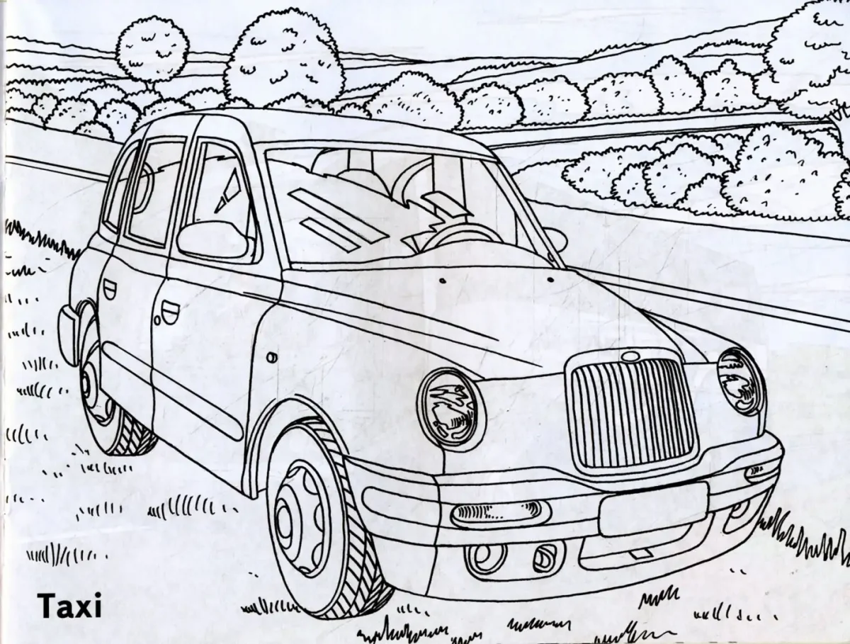Разукрашки машины такси