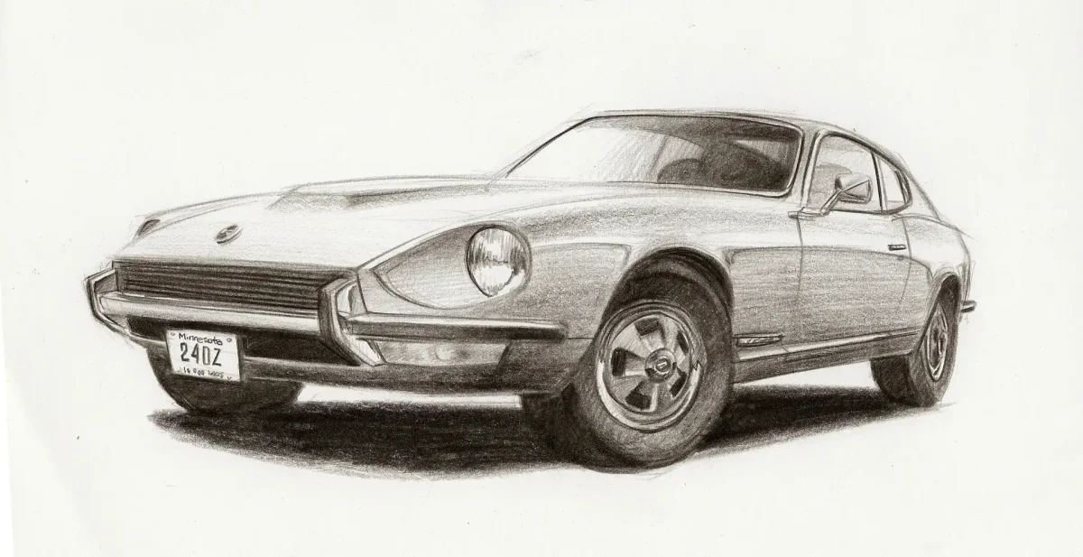 Ниссан 240z карандашом