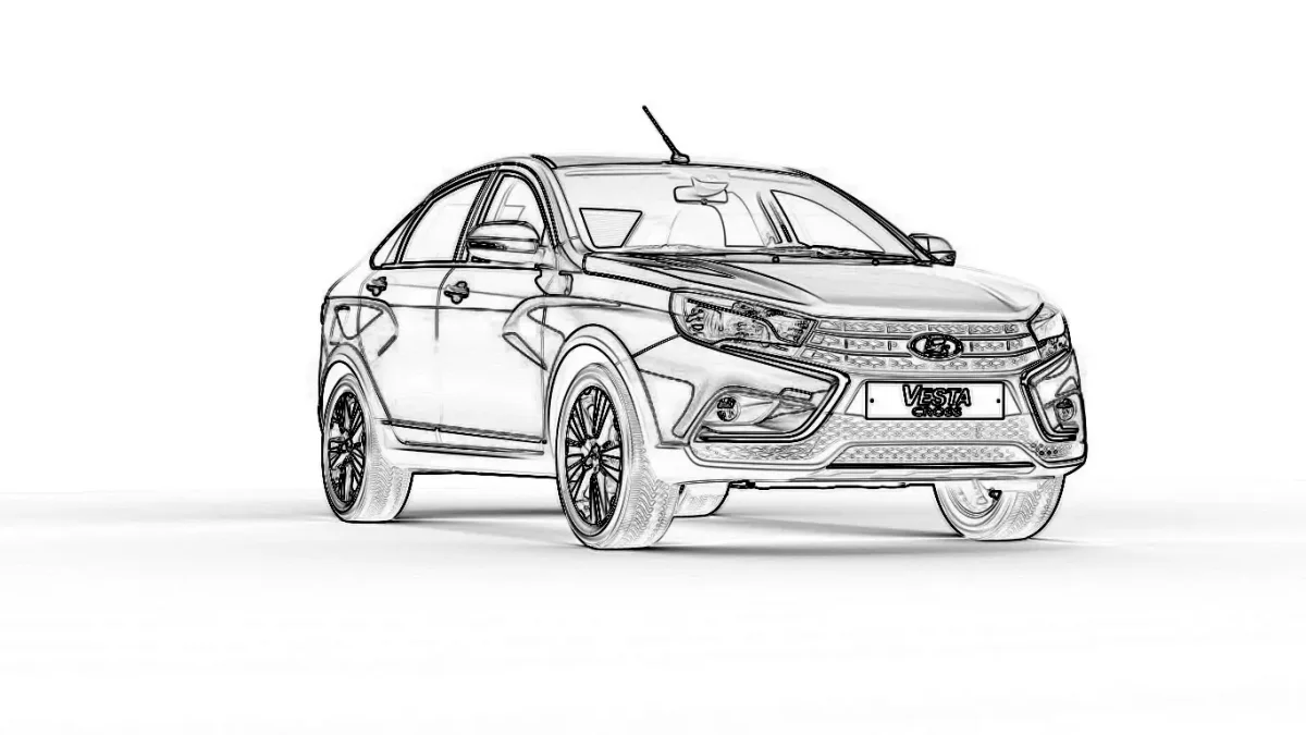 Раскраска Лада Веста св кросс