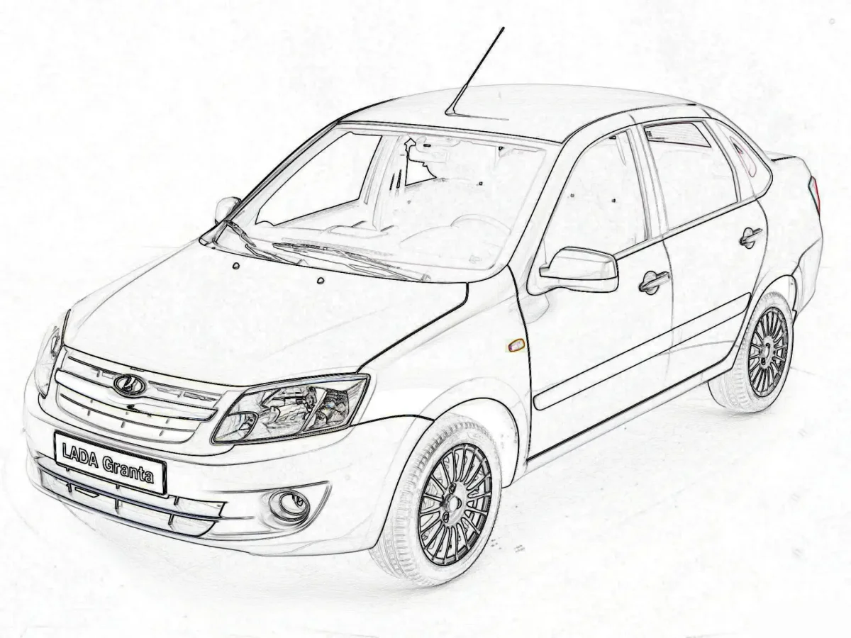 Раскраска машины Лада Гранта