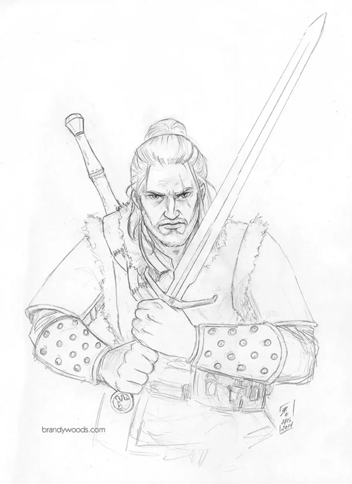 Геральд Ведьмак карандашом