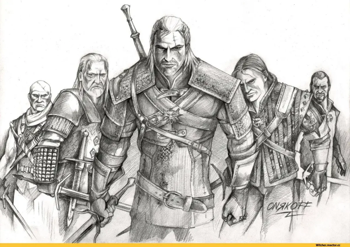 Весемир Ведьмак рисунок