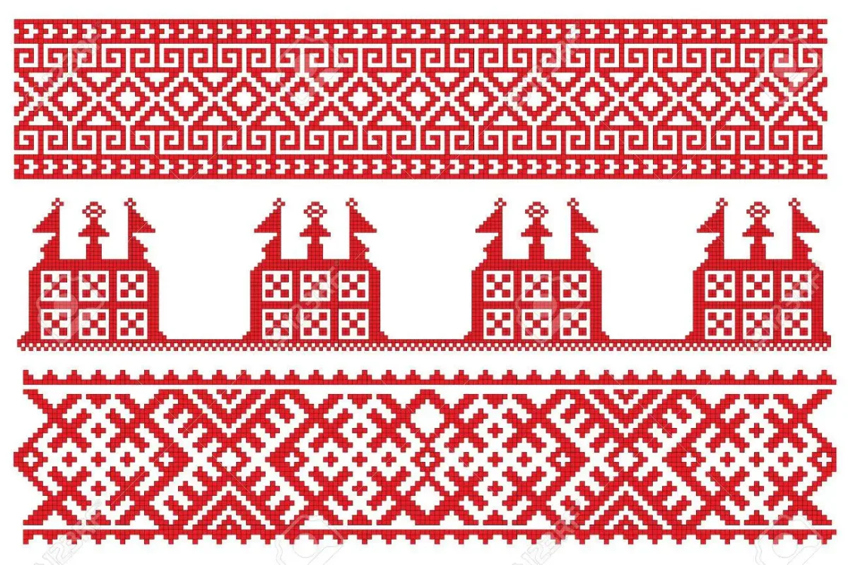 Древнерусская вышивка вектор