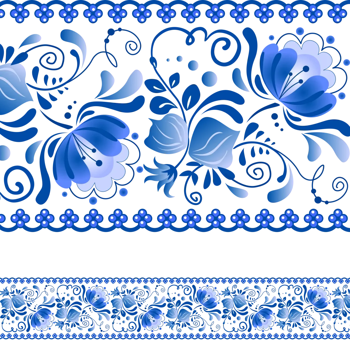 Гжель орнаментальная роспись