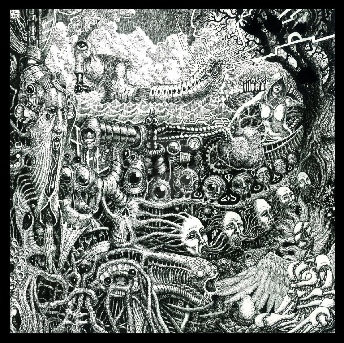 Картины черной ручкой