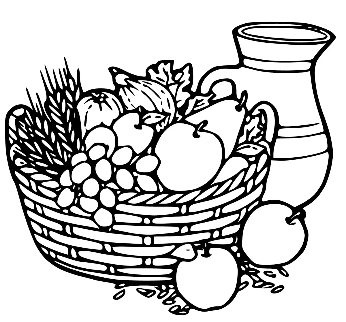 Fruits and Vegetables раскраска