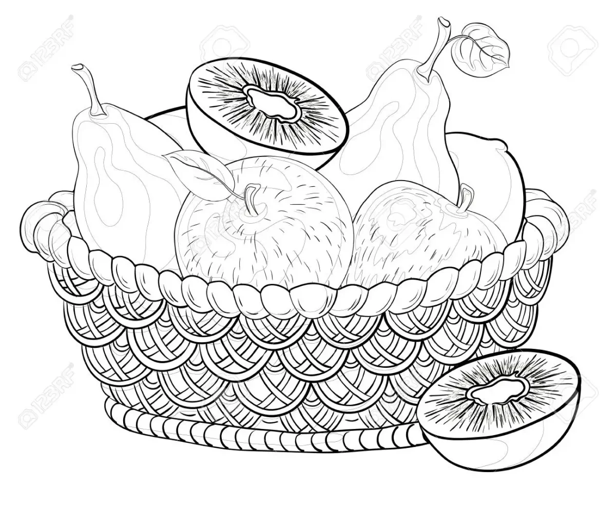 Натюрморт с овощами карандашом