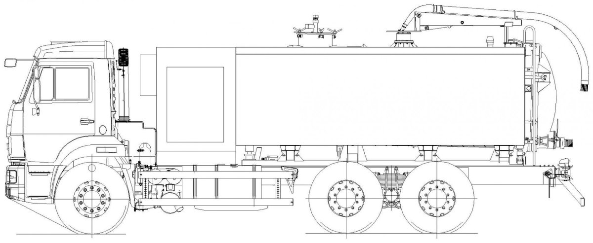 Молоковоз 12 куб. На шасси КАМАЗ 65115 чертеж