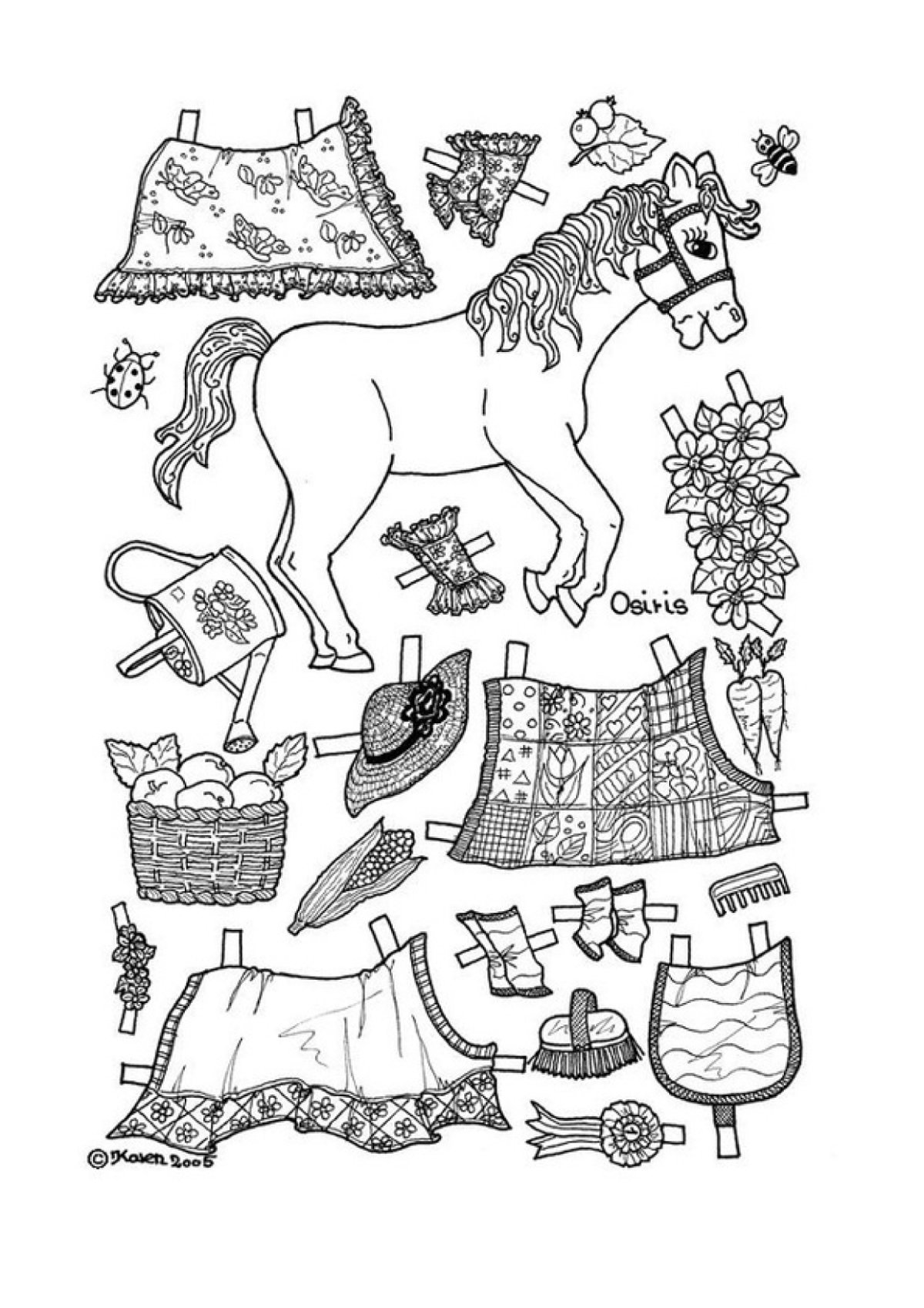 Бумажные куклы лошадки