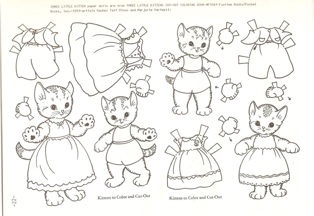 Раскраска котик с одеждой