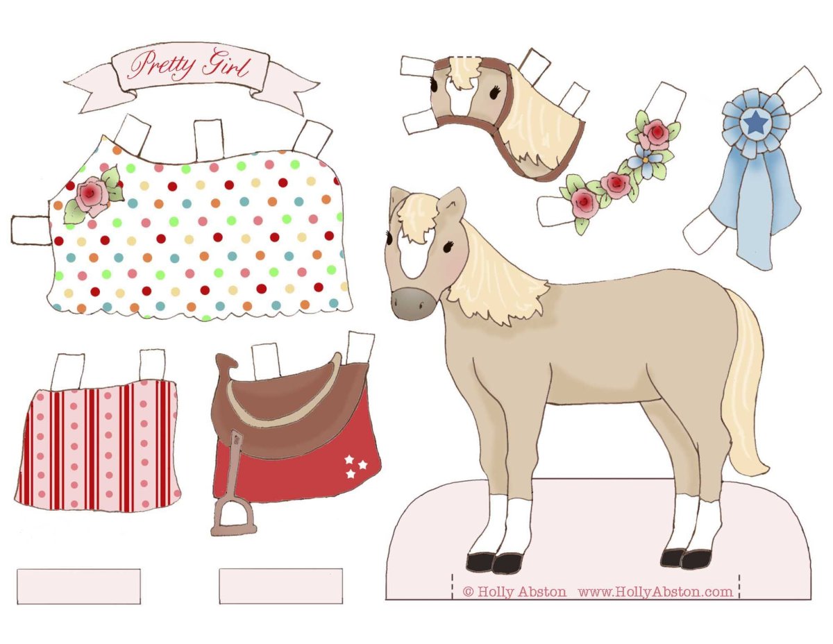 Бумажные куклы лошадки