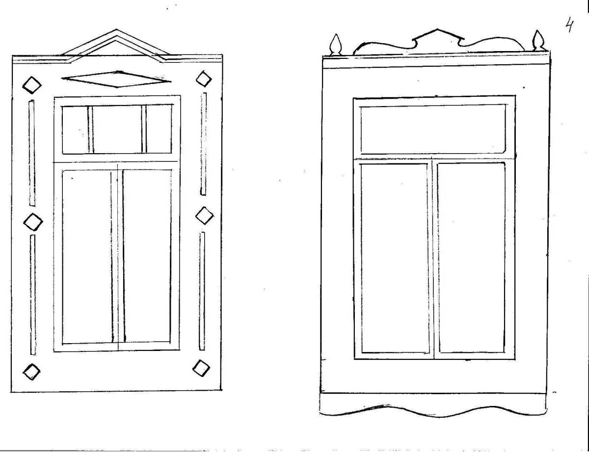 Раскраска окно со шторами