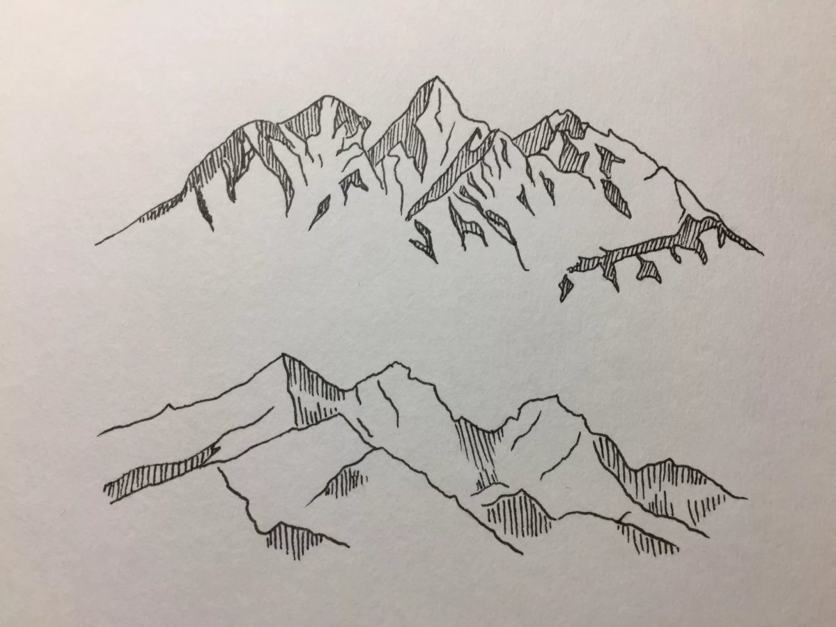 Горы рисунок для детей