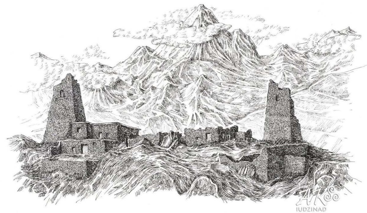 Кавказская башня вектор