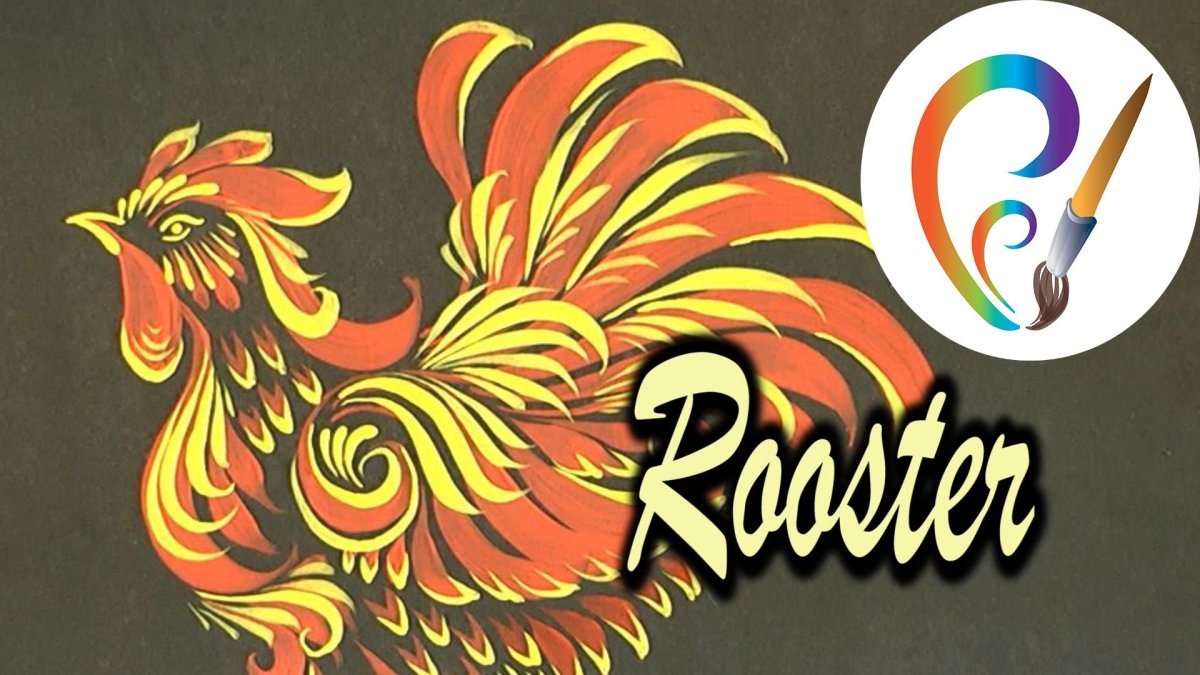 Хохломская роспись петух