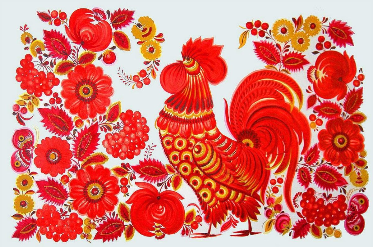 Хохломская роспись петушок